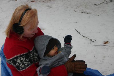 Jack and Grandma Bev down the hill