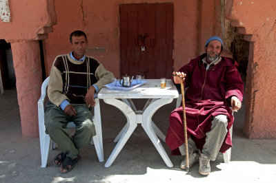 Two men drinking tea