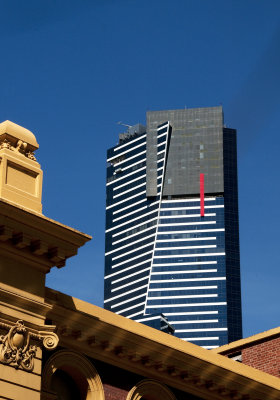 The Eureka Tower behind Flinders Street Station