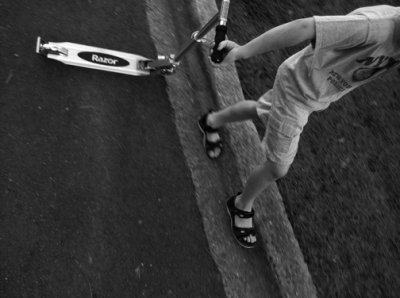 walking the scooter