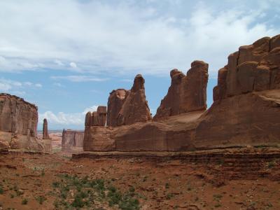 Three Sisters Arches National Park Moab.JPG