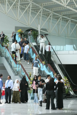 1214 15th August 06 First Passengers through the new arrivals hall.JPG