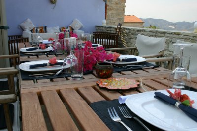 Our Terrace ready for a dinner party