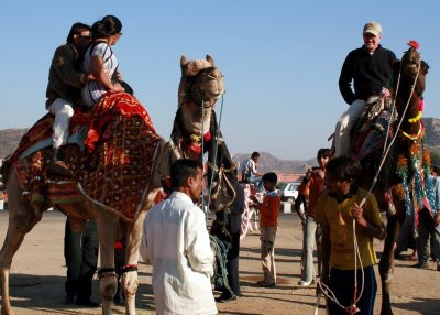 riding a camel