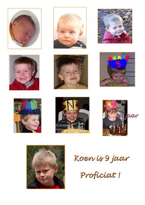 9 november : koen 9 jaar