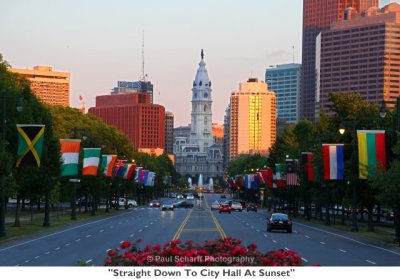 158  Straight Down To City Hall At Sunset.JPG