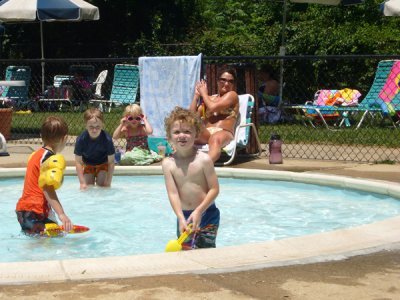 Liam enjoying the pool