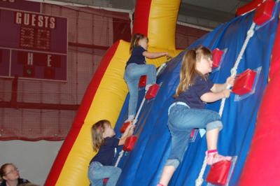 Reagan leading the way back up the rope
