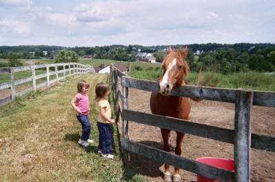 Talking to Pumpkin after the big ride