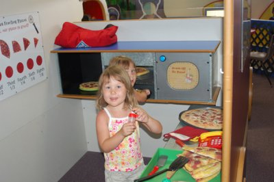 Making Pizza, the most exciting part of the Children's Museum