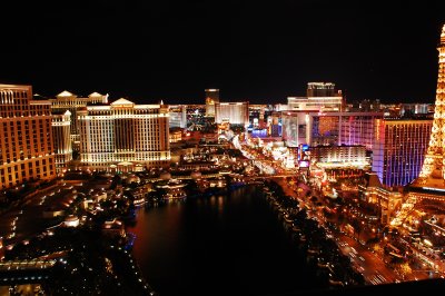 The Strip from a 53rd floor balcony at the Cosmopolitan Hotel