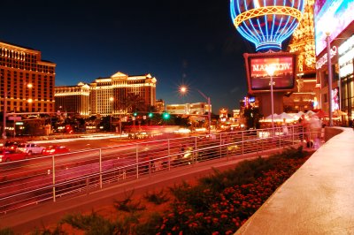 Long exposure of the Strip looking North