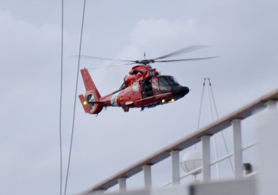 U.S Coast Guard medical evacuation of an injured passenger