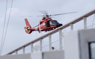 U.S Coast Guard medical evacuation of an injured passenger