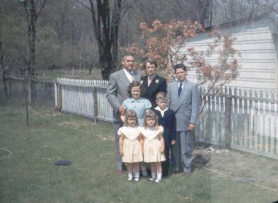 Mom, Dad, kids Easter 1951