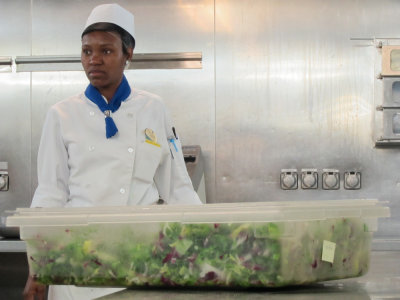 Preparing the salads