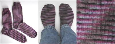 Black Purl socks, May 2006