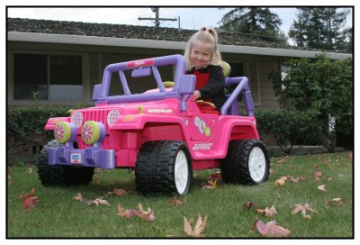 Emily in her new Jeep