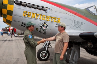 Receiving my Gunfighter pin from pilot Jeff Linebaugh
