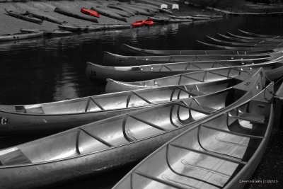 Red canoes