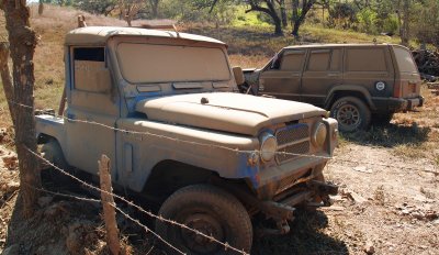 Dusty Old Jeep and Toyota