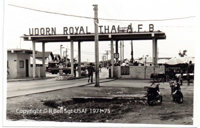 Udorn RTAFB Main Gate 73-74.  Posted by permission of Rod Bell 05/17/11