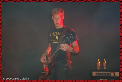 Red lit Bass Player