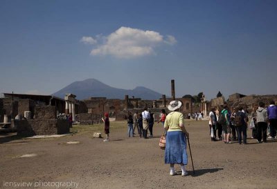 Pompeii Ruins With Vesuvius In The Background