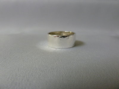 Wide hammered band.