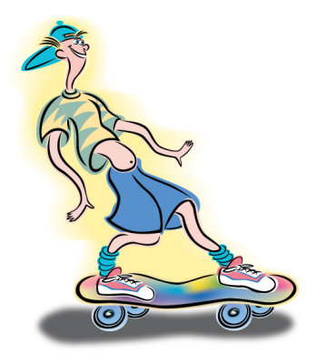 Wavy Skateboard Kid