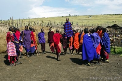 Masai Men Performing Competitive Jumping Dance