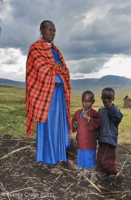 Masai Woman and Children
