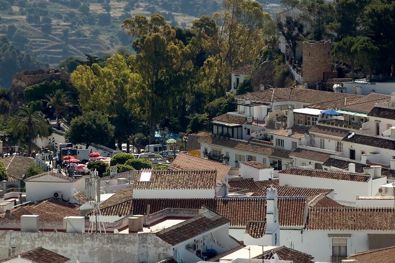 View across the village centre, Mijas