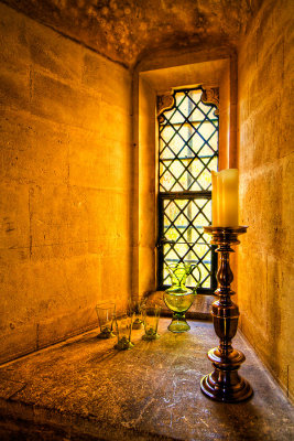 Candlestick and window, Lacock Abbey