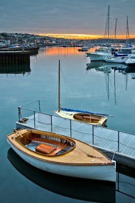 Wooden boat at sunset, Falmouth