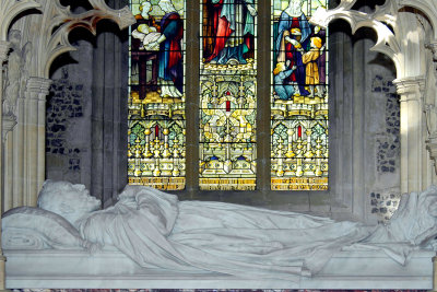 Milton Abbey ~ tomb and window