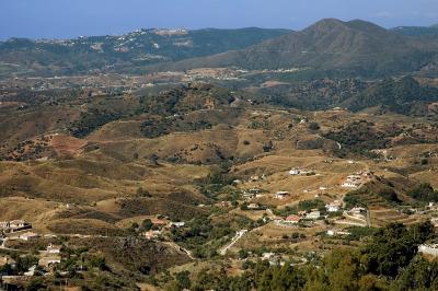 Pockmarked landscape to the south-west of Mijas
