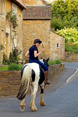 Horse and rider, Stoke-sub-Hamdon, Somerset