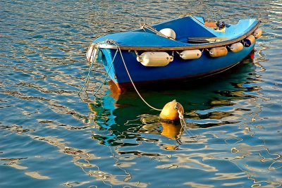 Blue boat, Weymouth harbour