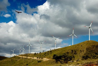 Turbines and eagle, Sierra de Aquas