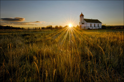 Prairie Church at Sunrise