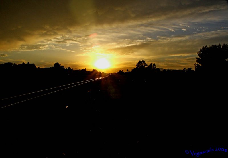 Sunset over the rails