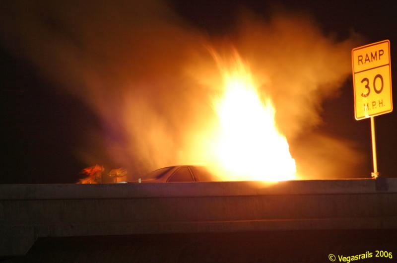 Vehicle fire on the interchange