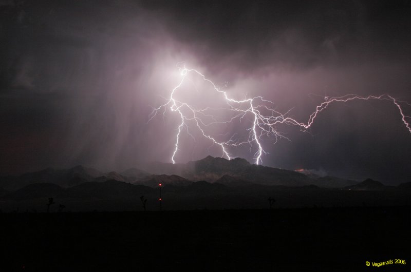 Heat Lightening lighting -strikes the Virgin Mountains