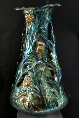 Vase, sculptural thistles (1899)