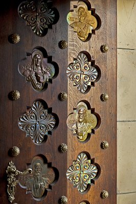 Mausoleum, front door with porcelain