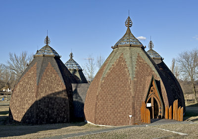 Yurt structures by Csete Gyrgy