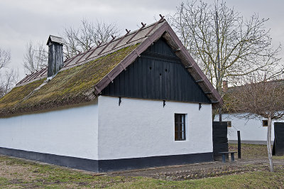 Skanzen: House with the wooden chimney