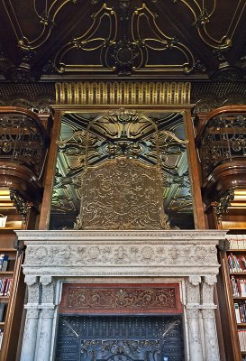 Smoking room fireplace