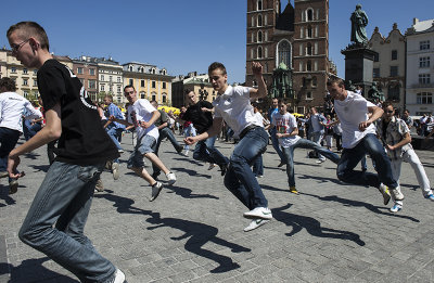 Break dancing on the square